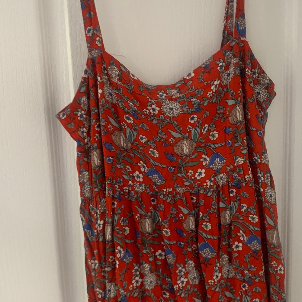 Natural‎ Life Patti Maxi, side slit floral Red Boho strap cottagecore size XS/S - Picture 9 of 12